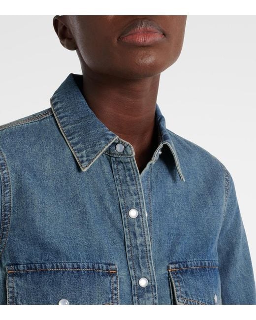 Veronica Beard Blue Noah Denim Shirt
