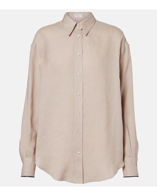 Brunello Cucinelli Natural Linen Top