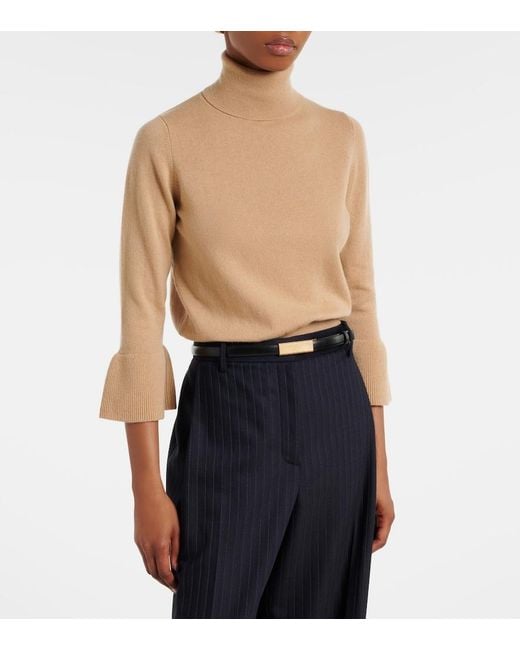 Jardin Des Orangers Natural Turtleneck Wool And Cashmere Sweater