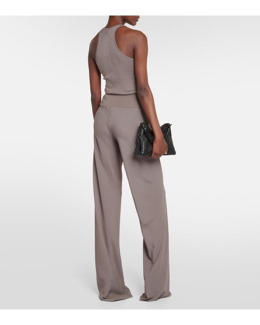 Rick Owens Gray Crepe Straight Pants