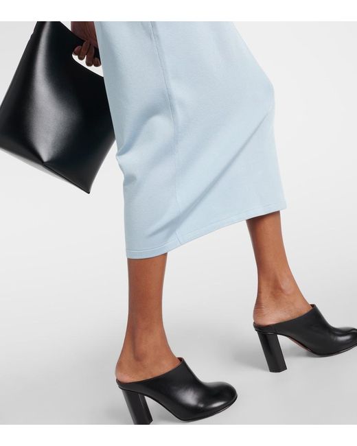 Alaïa Blue Hooded Jersey Midi Dress
