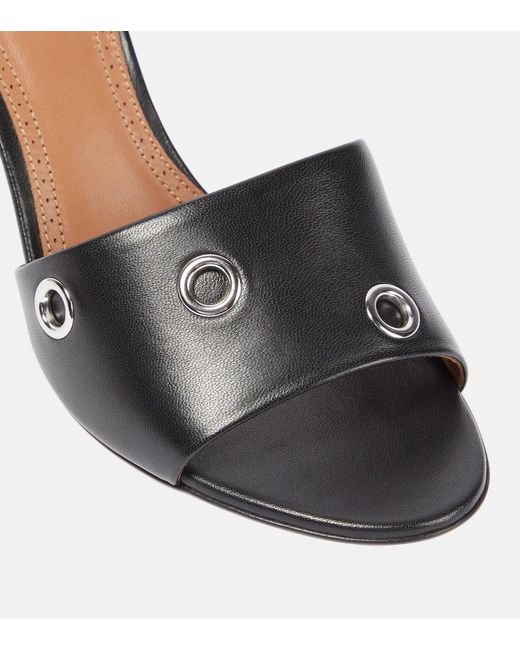 Alaïa Black Oeillets Embellished Leather Sandals