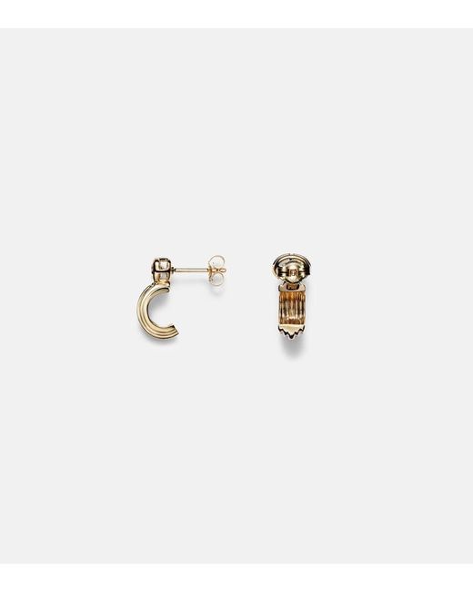 STONE AND STRAND White Pavillion 14Kt Earrings With Topazes
