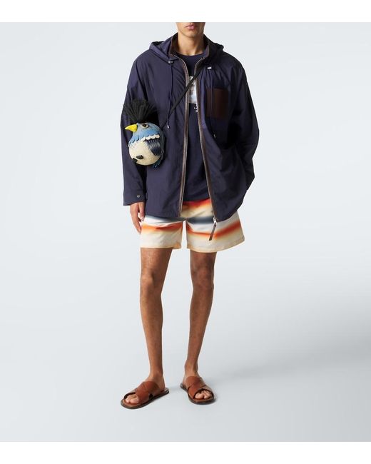 Loewe Blue Paula's Ibiza Leather-Trimmed Ripstop Jacket for men