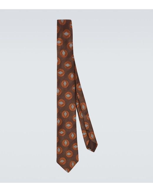 Giorgio Armani Brown Silk Jacquard Tie for men