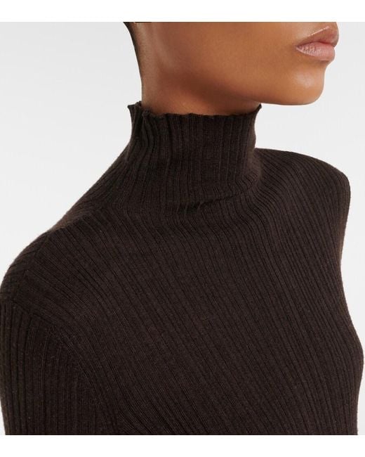 Agnona Black Turtleneck Cashmere, Wool, And Silk Sweater