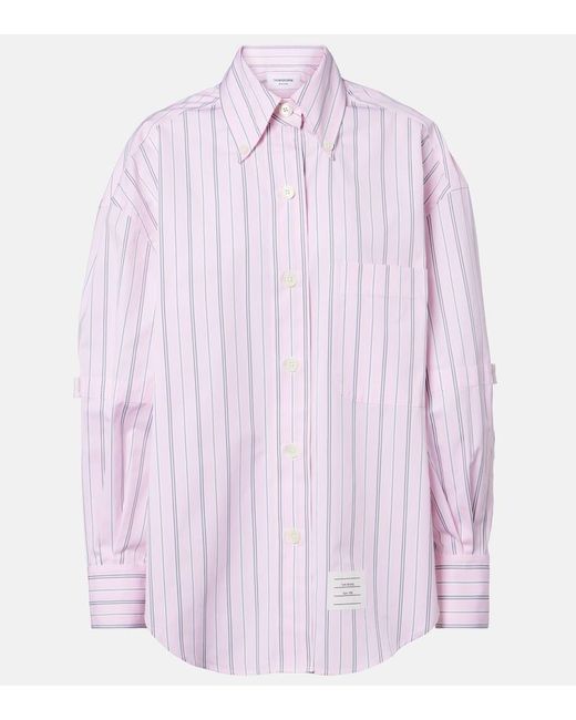 Thom Browne Purple Striped Cotton Poplin Shirt