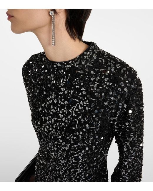Jonathan Simkhai Black Safia Embellished Crepe Mini Dress