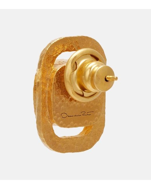 Oscar de la Renta Metallic Ohrringe Mit Kristallen