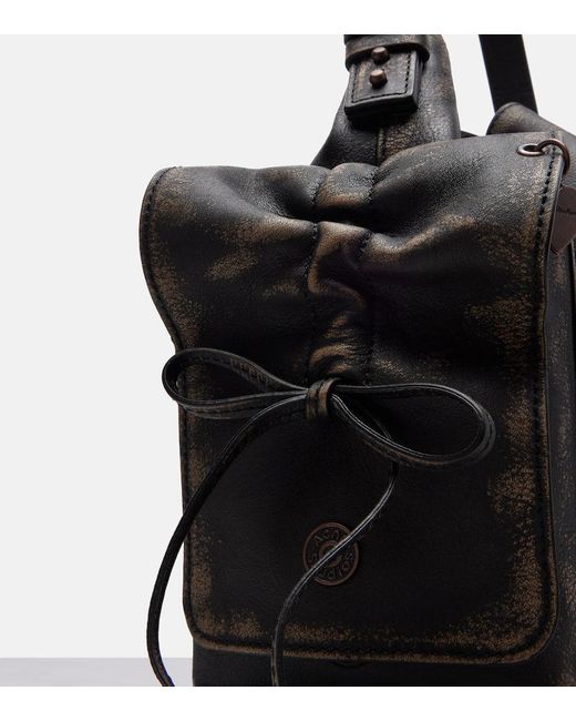 Acne Black Schultertasche Aus Leder