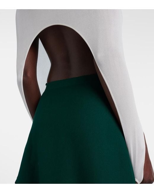Alaïa White Knitted Silk-Blend Top