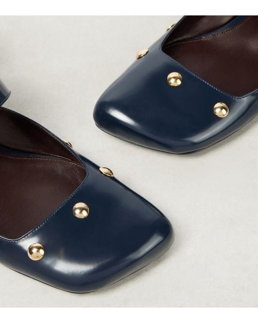 Chloé Blue Jade Studded Leather Sandals