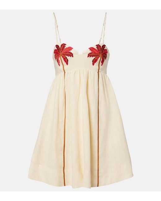 Farm Rio Natural Minikleid Cocoon Tree Aus Leinen