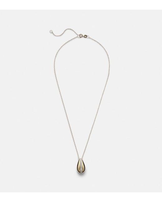 STONE AND STRAND White Pistachio 14Kt Necklace With Diamonds
