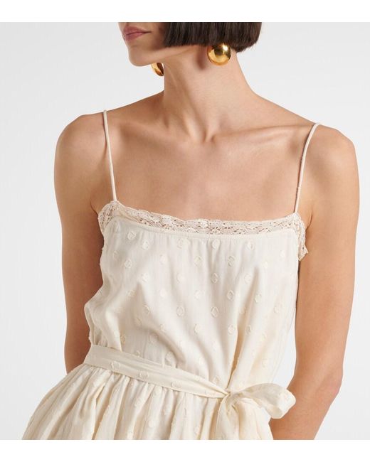 Ulla Johnson Natural Beatriz Cotton Dobby Minidress