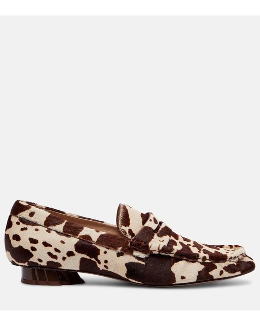 Mocasines Penny De Pelo De Becerro Estampados Farm Rio de color Brown