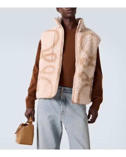 Loewe Natural Anagram Fleece Jacquard Vest for men