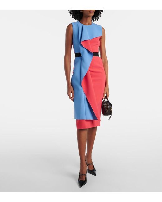 Roksanda Red Pembrook Draped Crepe Cocktail Dress
