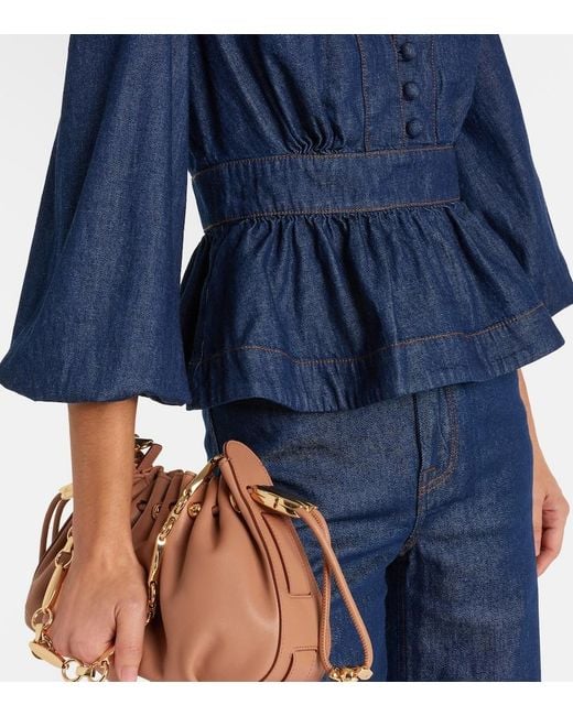 Zimmermann Blue Awaken Denim Blouse