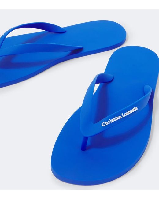 Christian Louboutin Blue Logo Thong Sandals for men