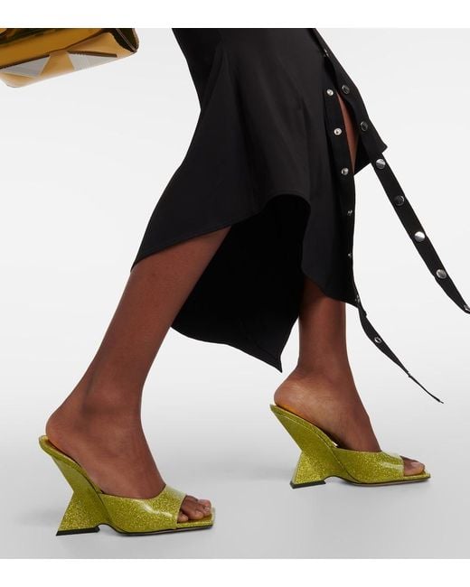 The Attico Yellow Cheope Glitter Mules