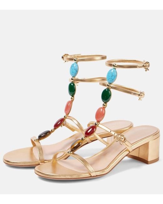 Gianvito Rossi Shanti 45 Metallic Leather Sandals
