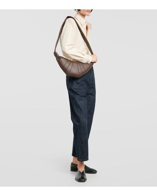 Lemaire Brown Croissant Small Leather Shoulder Bag