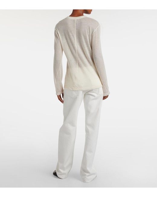 The Row White Amia Cashmere Sweater
