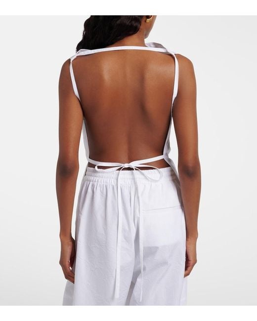 Rohe White Draped Cotton-Blend Top