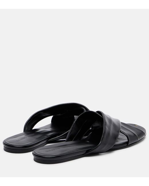 Khaite Black Liria Leather Slides