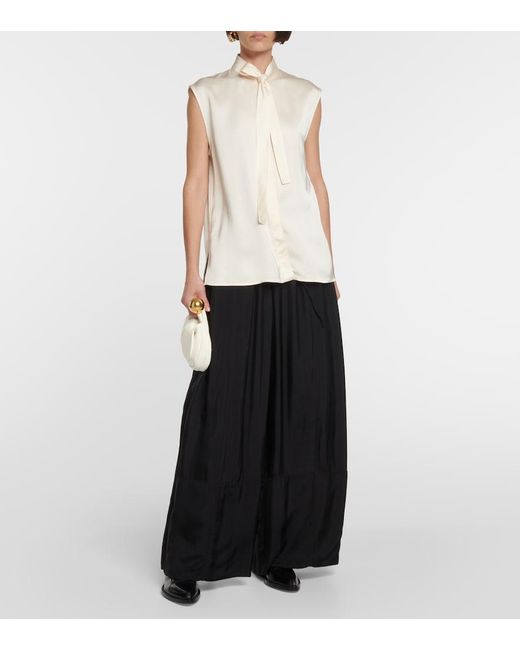 Jil Sander Natural Satin Sleeveless Blouse