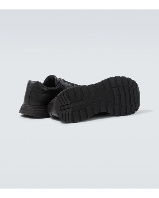Prada Black Prax 2.0 Leather Sneakers for men