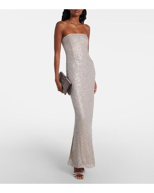 Jonathan Simkhai White Xyla Sequined Gown