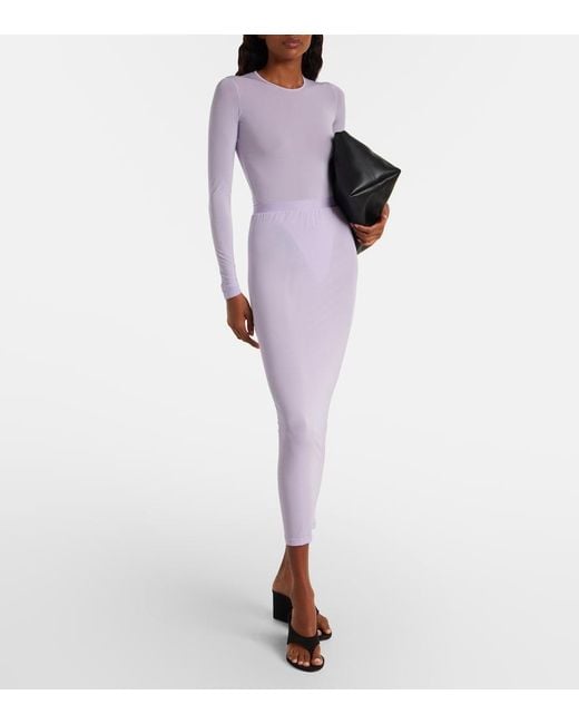Wardrobe NYC Purple Sheer Bodysuit