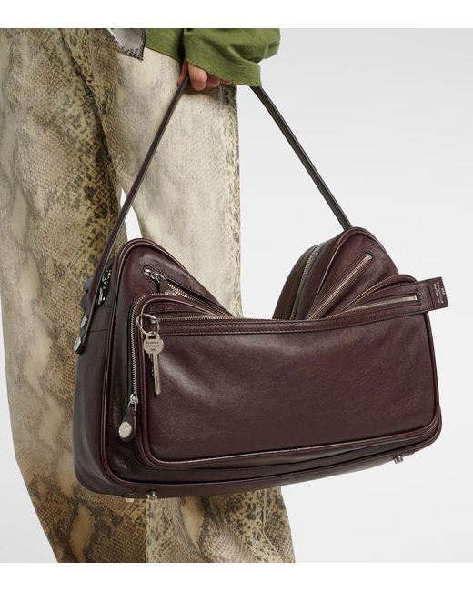 Acne Black Schultertasche Camero Medium Aus Leder