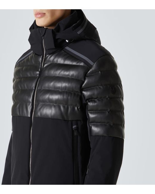 Toni Sailer Skijacke Lorenz Mit Lederimitat in Black für Herren