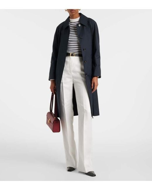 Max Mara White Weite High-Rise-Hose Aversa Aus Leinen
