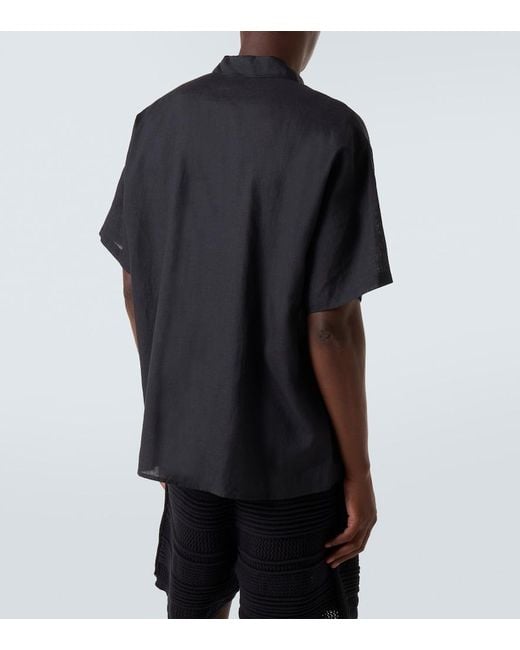 Commas Black Oversized Linen Shirt for men