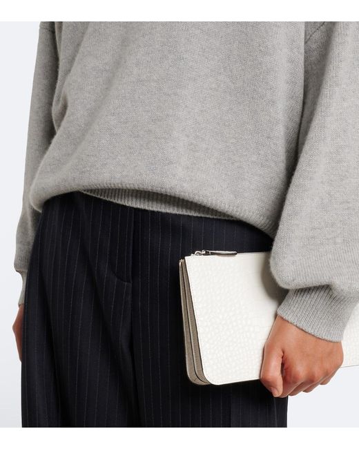 Lisa Yang Gray Etta Cashmere Polo Sweater