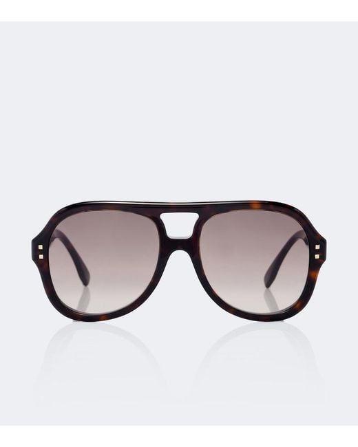 Fendi Brown Five Sisters Aviator Sunglasses