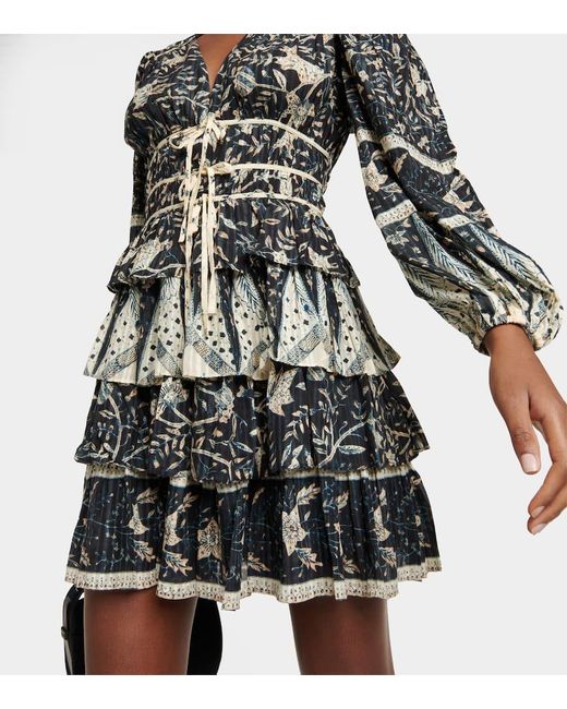 Vestido Corto Nina En Mezcla De Algodon Ulla Johnson de color Multicolor