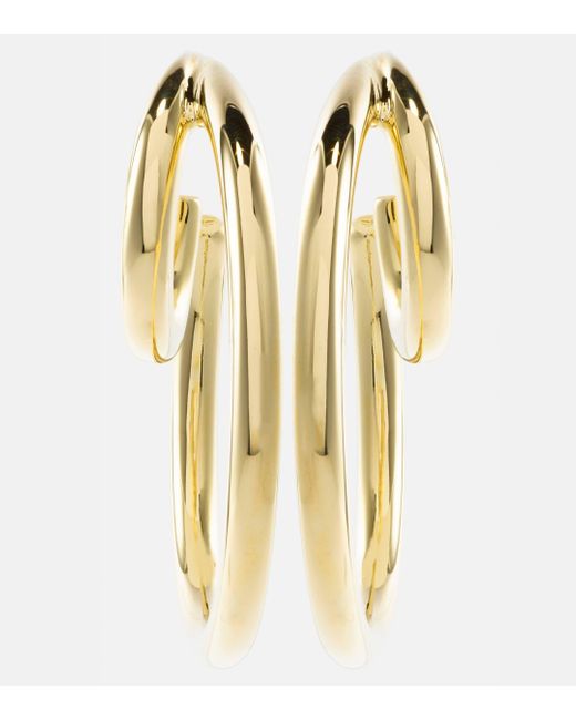 Jennifer Fisher Metallic Double Baby 14kt Gold Hoop Earrings