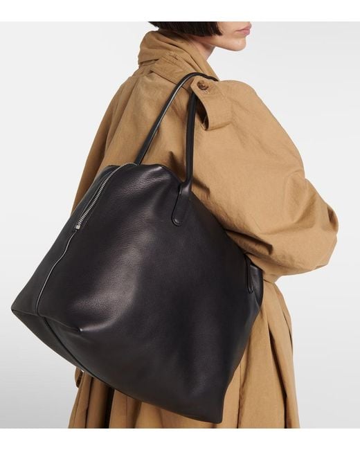 The Row Black Henri Leather Shoulder Bag
