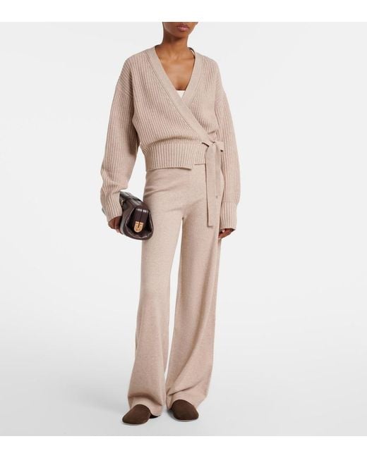 Jardin Des Orangers Natural Cotton And Cashmere Wide-Leg Pants