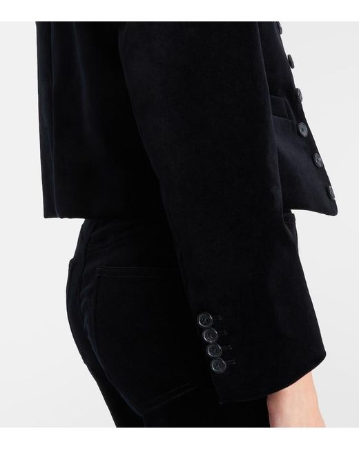 Nili Lotan Black Patti Cotton Velvet Jacket