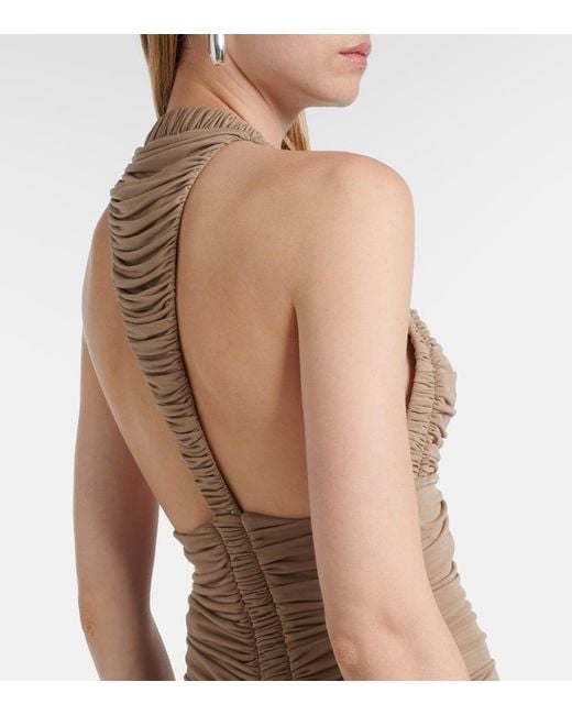 Christopher Esber Natural Orion Gathered Ruched Gown