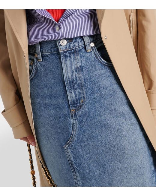 Citizens of Humanity Blue Circolo Reworked Denim Maxi Skirt