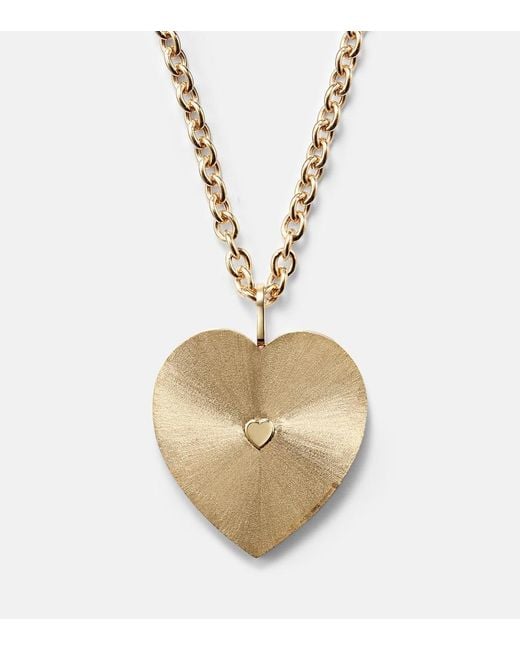 Marie Lichtenberg White Heart Jumbo 18Kt Pendant Necklace With Diamond
