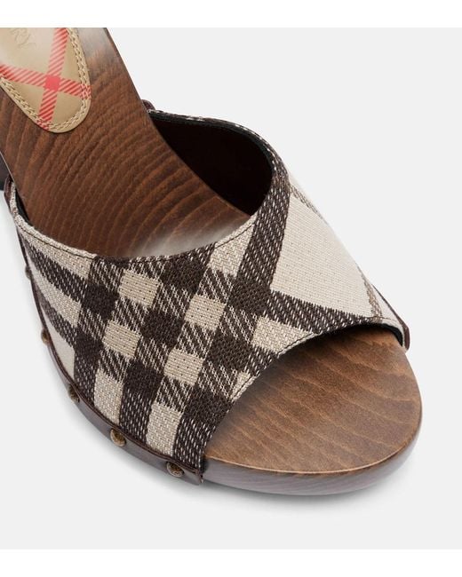 Burberry Brown Check Sandals