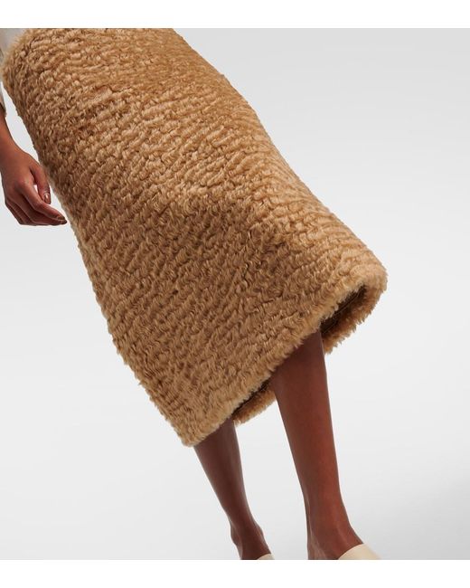 Jil Sander Natural Mohair And Cotton Skirt